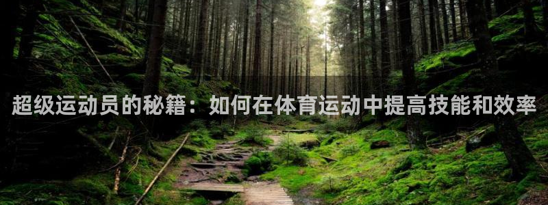 oety欧亿：超级运动员的秘籍：如何在体育运动中提高技能和效率
